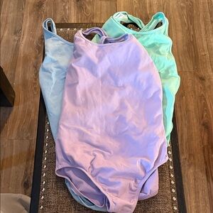 Set of 3 Gymnastics Leotards Pastel
